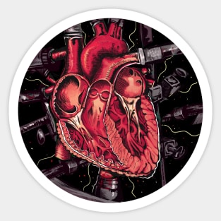 Heart surgery pin Sticker